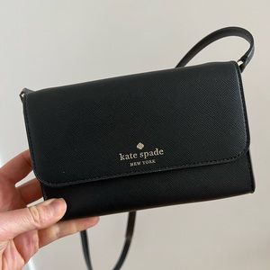 Kate Spade Perry Leather Crossbody Bag - black